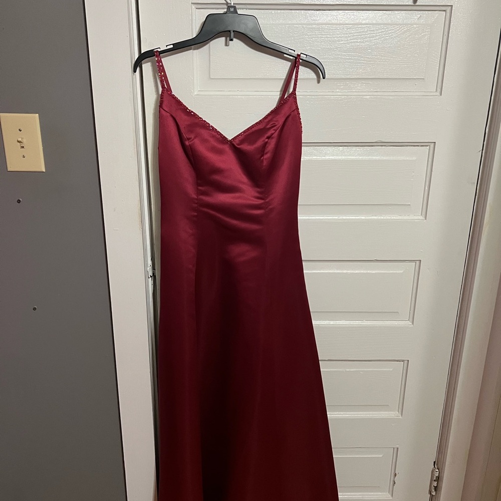 Red Spaghetti Strap Sweetheart Prom Sundress